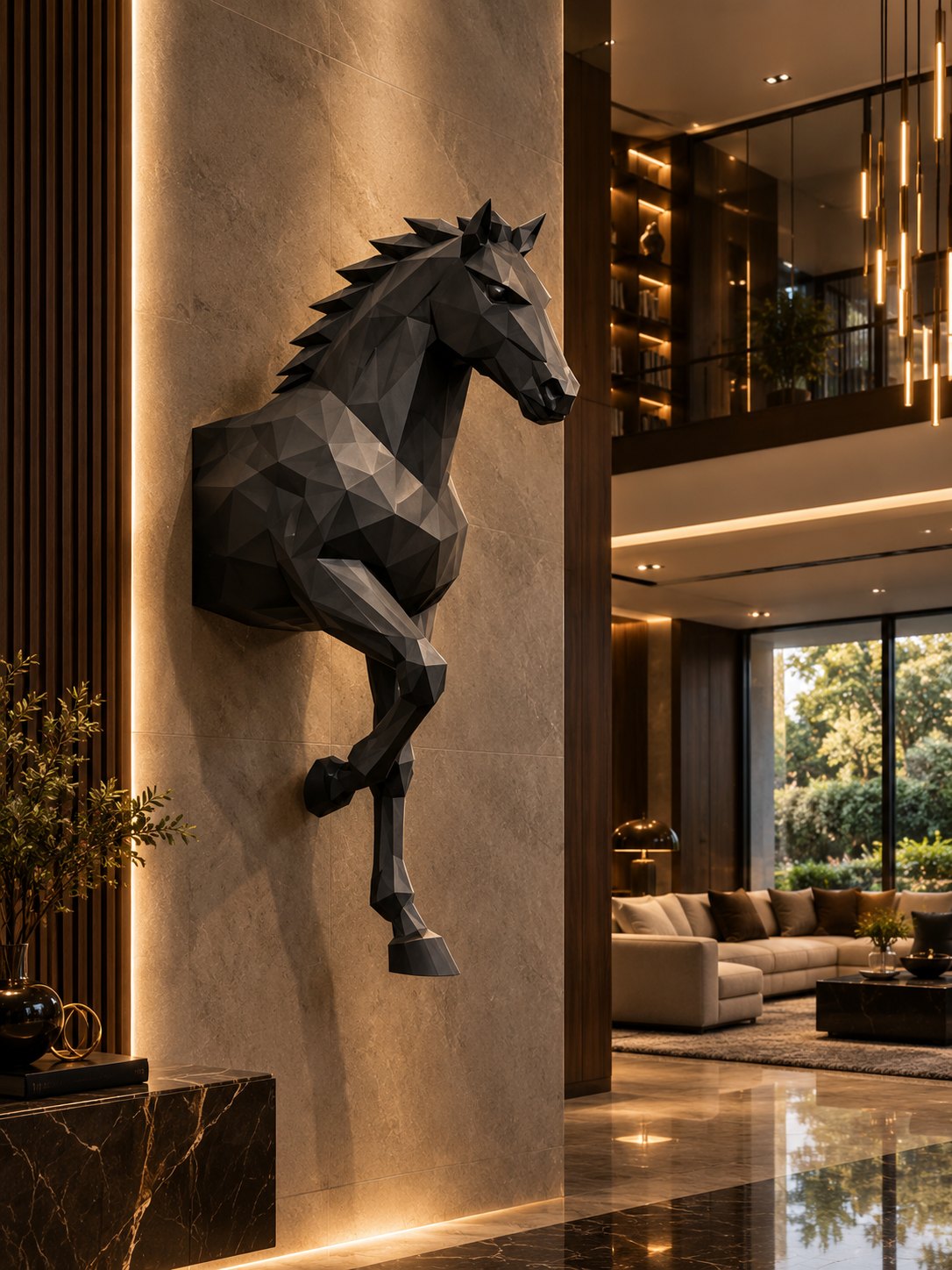 Caballo Mural Poligonal