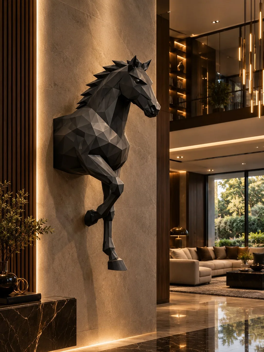 Caballo Mural Poligonal