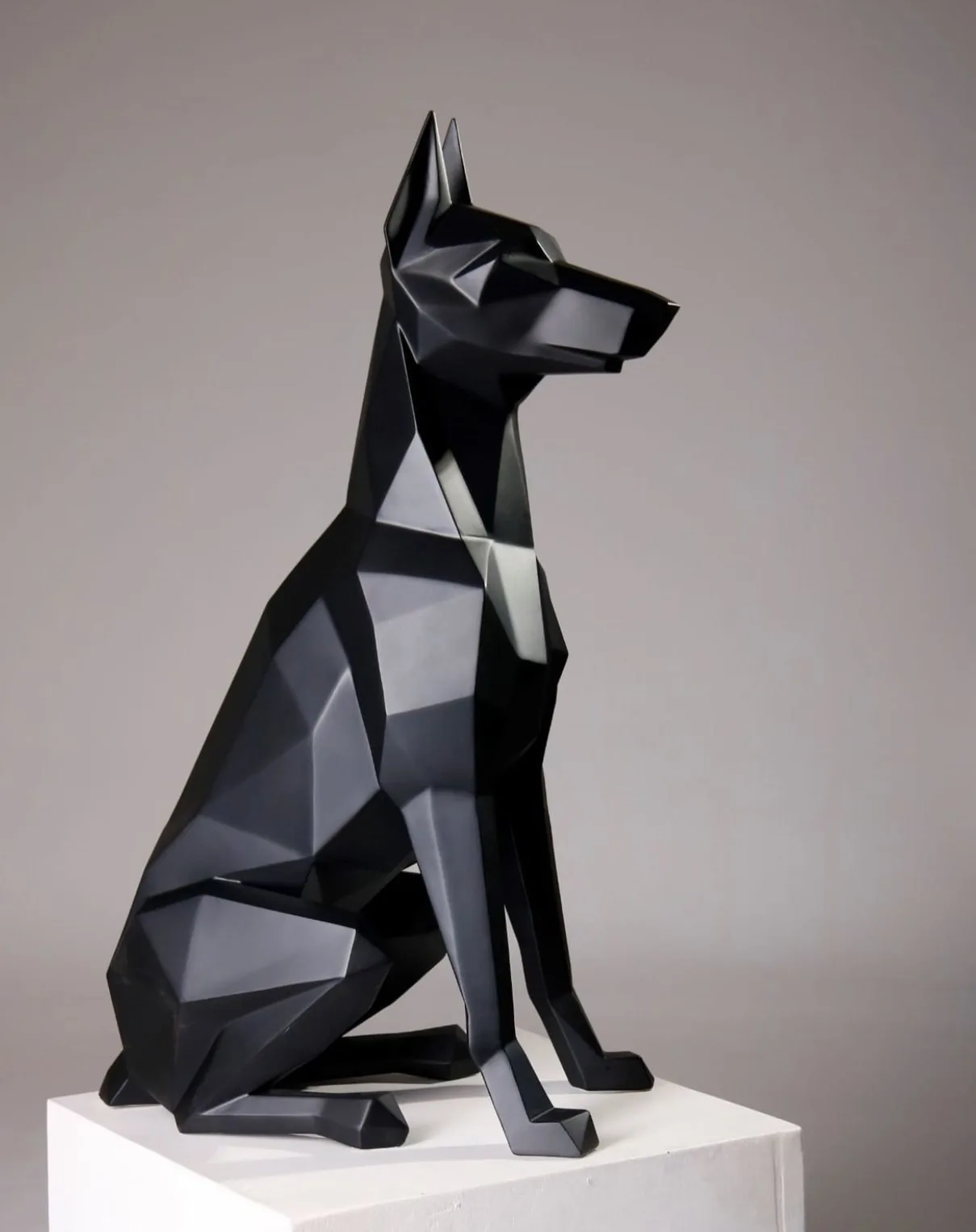 Doberman poligonal de frente
